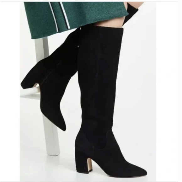 Sam Edelman Shoes - NWT Sam Edelman HAI Knee High Boots 8 Black Suede Leather